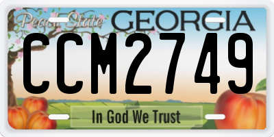 GA license plate CCM2749