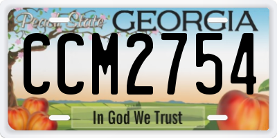 GA license plate CCM2754