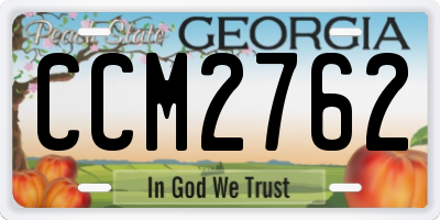 GA license plate CCM2762