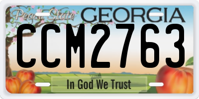 GA license plate CCM2763