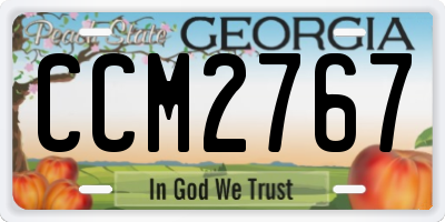 GA license plate CCM2767
