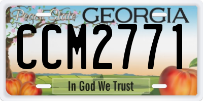 GA license plate CCM2771