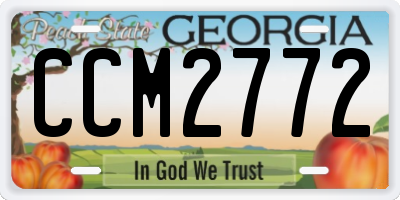 GA license plate CCM2772