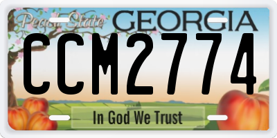 GA license plate CCM2774