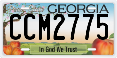GA license plate CCM2775
