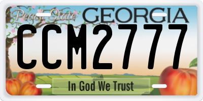 GA license plate CCM2777