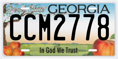 GA license plate CCM2778