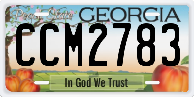 GA license plate CCM2783