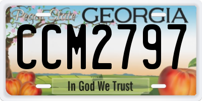 GA license plate CCM2797