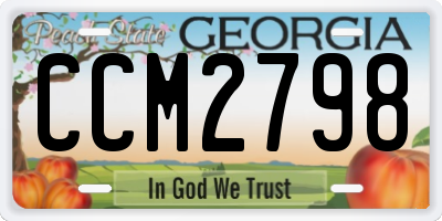 GA license plate CCM2798