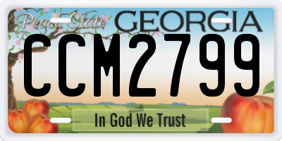GA license plate CCM2799