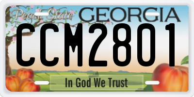 GA license plate CCM2801