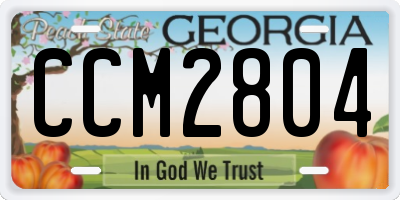 GA license plate CCM2804