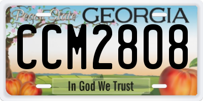 GA license plate CCM2808
