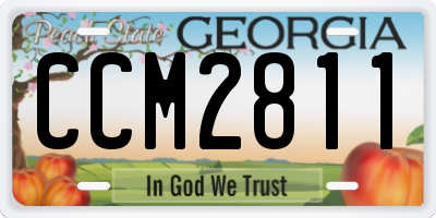 GA license plate CCM2811