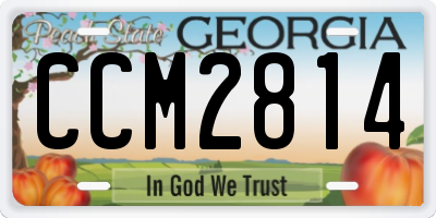 GA license plate CCM2814