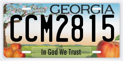 GA license plate CCM2815