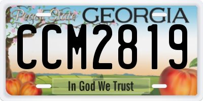GA license plate CCM2819