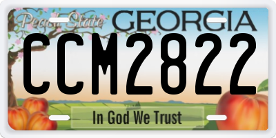 GA license plate CCM2822