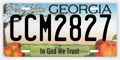 GA license plate CCM2827
