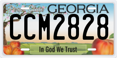 GA license plate CCM2828