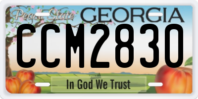 GA license plate CCM2830
