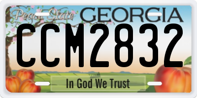 GA license plate CCM2832