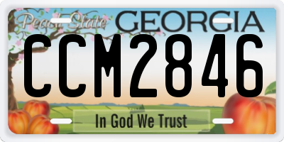 GA license plate CCM2846