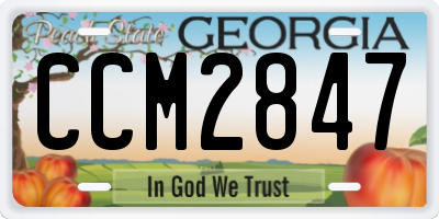 GA license plate CCM2847