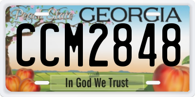GA license plate CCM2848