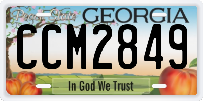 GA license plate CCM2849