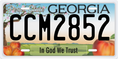 GA license plate CCM2852