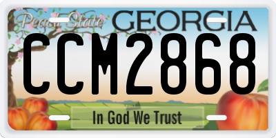 GA license plate CCM2868