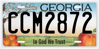GA license plate CCM2872