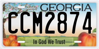GA license plate CCM2874