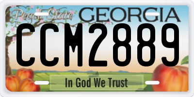 GA license plate CCM2889