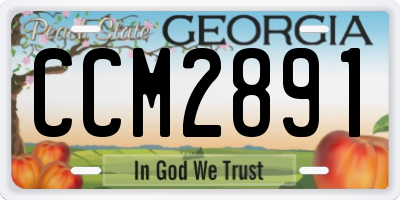 GA license plate CCM2891