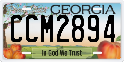 GA license plate CCM2894