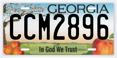 GA license plate CCM2896