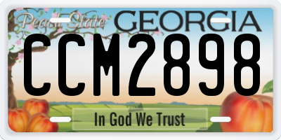 GA license plate CCM2898