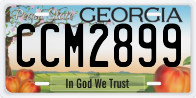GA license plate CCM2899