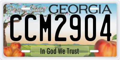 GA license plate CCM2904