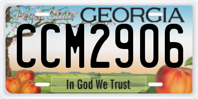 GA license plate CCM2906