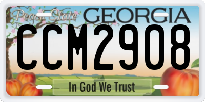GA license plate CCM2908