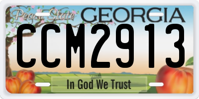 GA license plate CCM2913