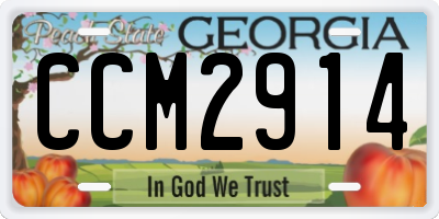 GA license plate CCM2914