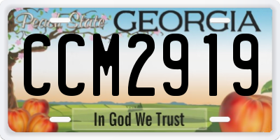 GA license plate CCM2919