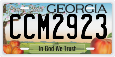 GA license plate CCM2923