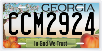 GA license plate CCM2924