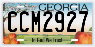 GA license plate CCM2927